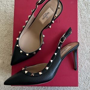 Band New Valentino Rockstud Sling Back Pumps